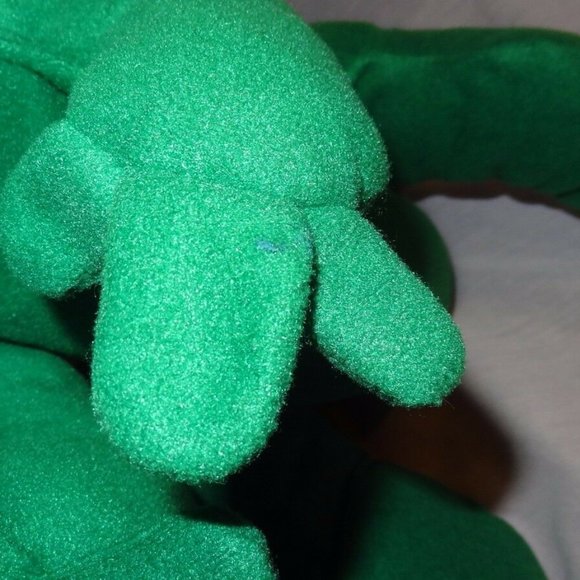 Dinosaur Green Felt Handmade Plush Stuffed Animal - Picture 5 of 8